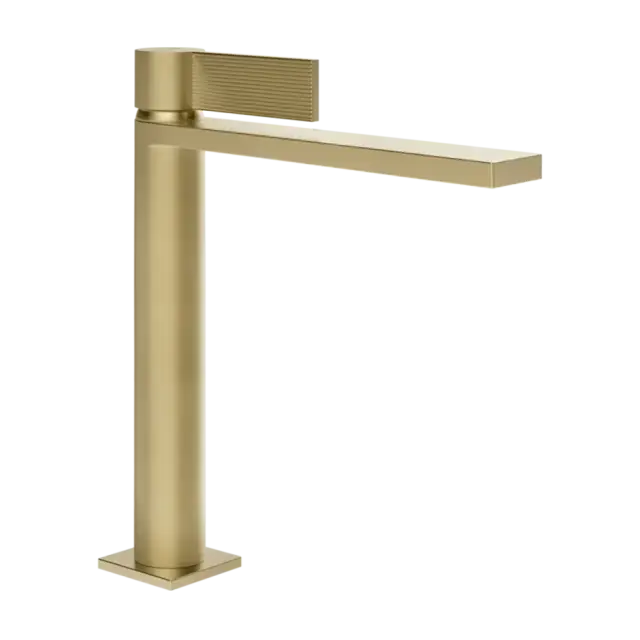 Смеситель для раковины Gessi INVERSO RIGATO 73555#727 цвет-браш.латунь PVD