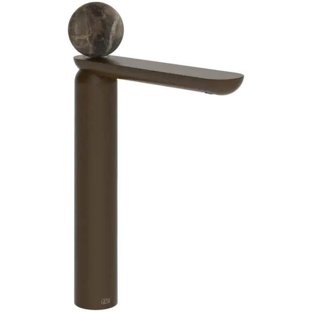 Смеситель для раковины Gessi Perle 74104#845 цвет-темная бронза/мрамор-Emperador Dark