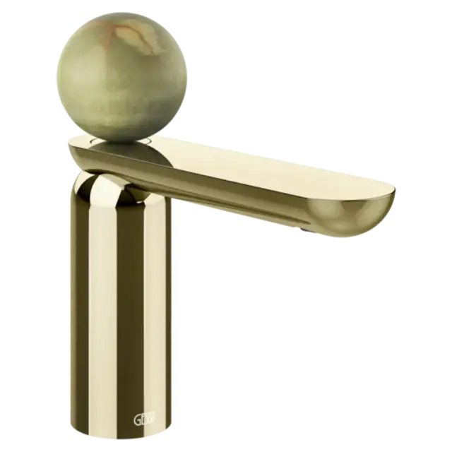Смеситель для раковины Gessi Perle 74502#710 цвет-латунь PVD/Onice Verde