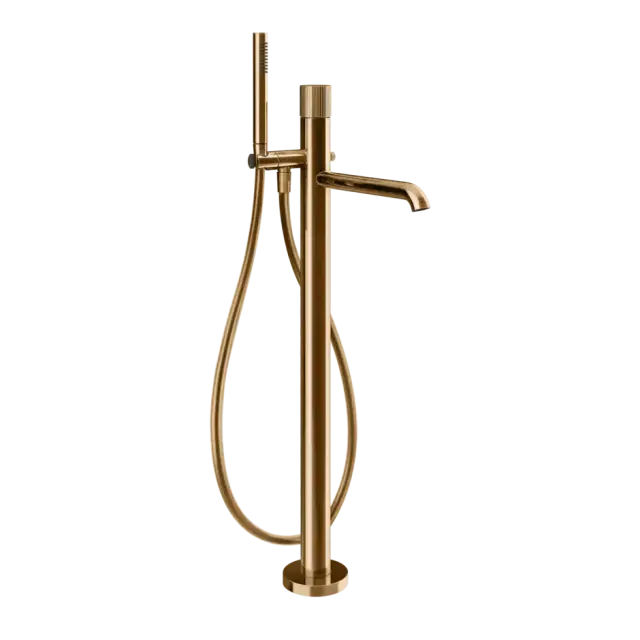 Смеситель для ванны Gessi HABITO RIGATO 70528#735 цвет-warm bronze PVD