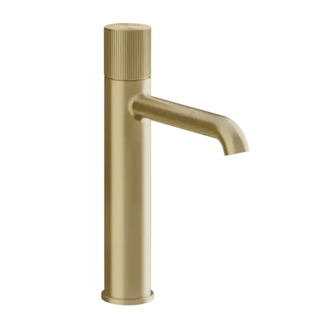Смеситель для раковины Gessi HABITO RIGATO 70506#727 цвет-браш.латунь PVD