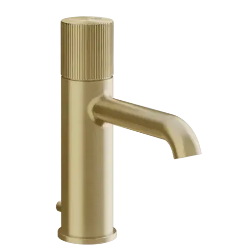 Смеситель для раковины Gessi HABITO RIGATO 70501#727 цвет-браш.латунь PVD