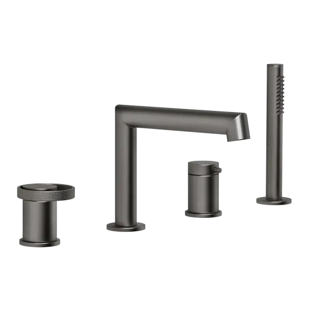 Смеситель для ванны Gessi ANELLO 63337#707 black metal brushed PVD