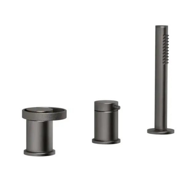 Смеситель для ванны Gessi ANELLO 63347#707 black metal brushed PVD