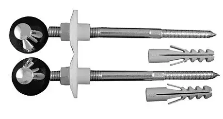 Крепление для компактов/биде подвесных d1.5*18, колпачки - белые (2 шт.)