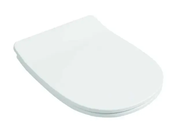 Сиденье с крышкой для унитаза с плавным закрыванием хром/белый