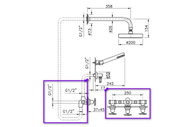Nicolazzi C2233 Встраиваемая часть для смесителя для душа со стены