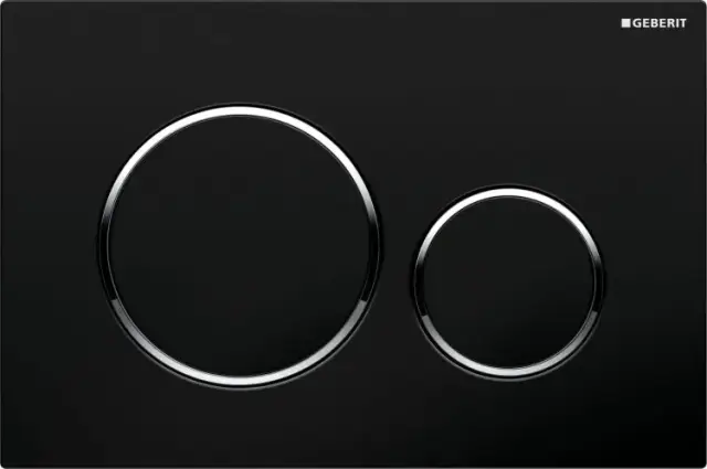 Клавиша смыва для унитаза, Geberit, Sigma20, шгв 246*12*164, цвет-черный/глянцевый хром/черный