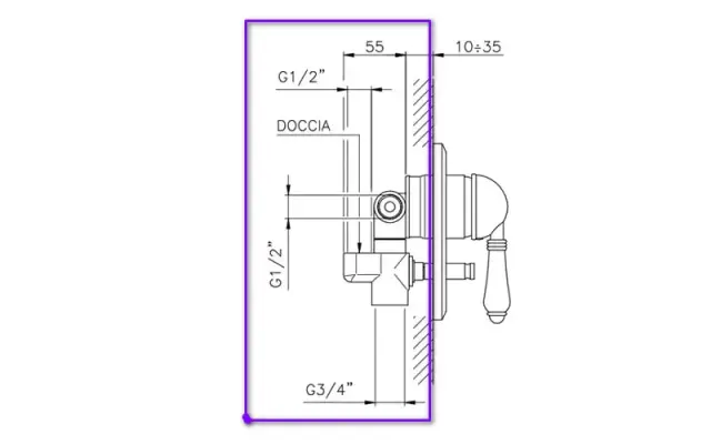 Nicolazzi C4060 Встраиваемая часть для душа с переключателем