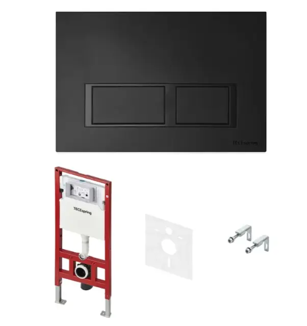 Инсталляция, TECE, TeceSpring V, для унитаза, шгв 506*165*1144, цвет клавиши/панели-черный матовый