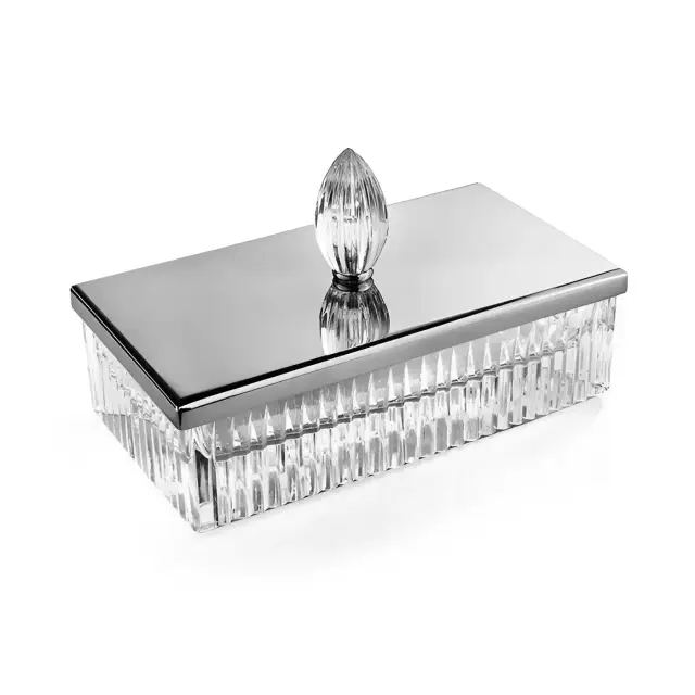 Контейнер для ватных дисков/палочек 3SC Elegance EL78ACRSL цвет-clear crystal/chrome