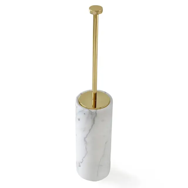 Ершик туалетный 3SC APUANA 2.0 AP17ALX цвет-White Statuario marble/matt satin brass