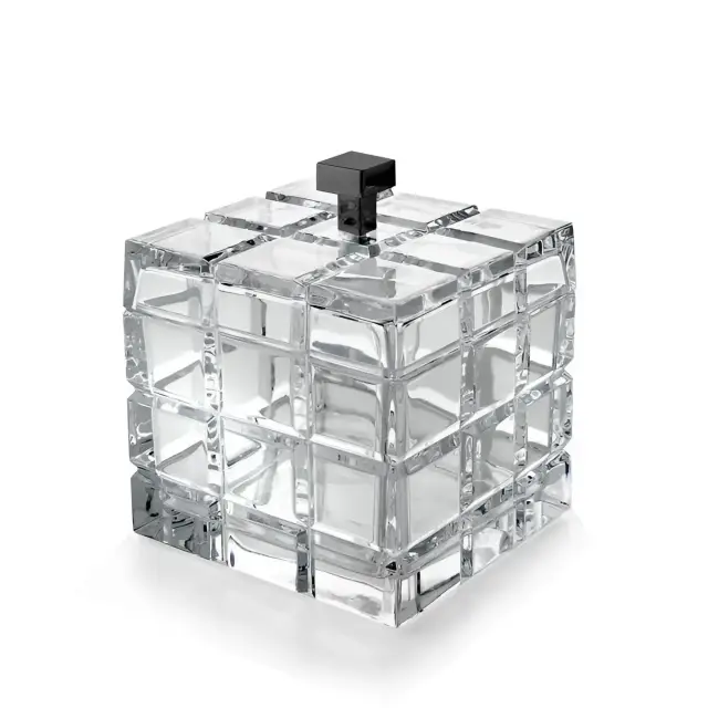 Контейнер для ватных дисков/палочек 3SC Palace PA48ACRCFSM цвет-clear crystal/nickel satin black matt