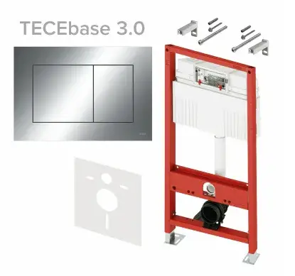 Инсталляция, TECE, TECEbase 3.0, для унитаза, шгв 500*230*1320, клавиша-TECEnow, цвет клавиши-хром