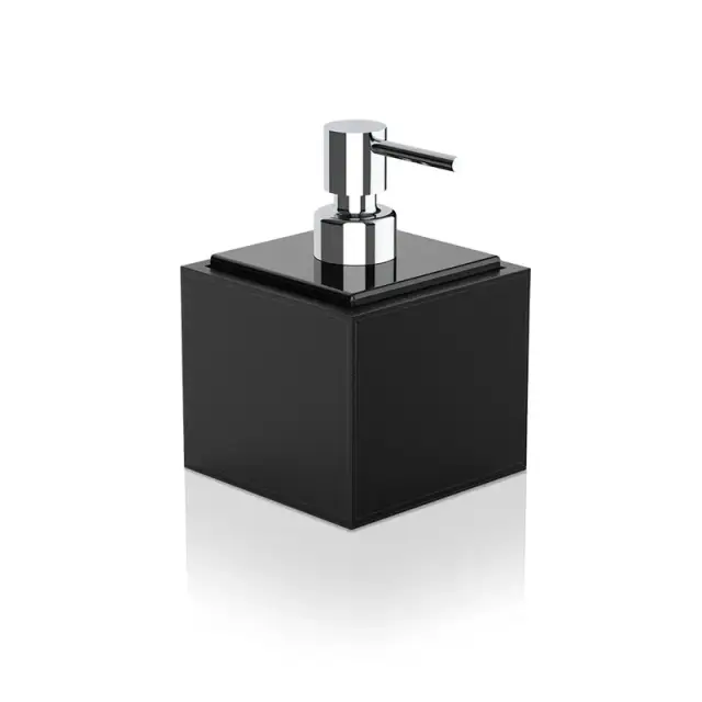 Decor Walther © 0937760 Дозатор для мыла BROWNIE SSP / Искусственная кожа / Фарфор черный / Xром