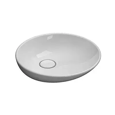 GLOBO LAT50BI Раковина для установки на столешницу, размер ? 50 см, донный клапан в комплекте, цвет