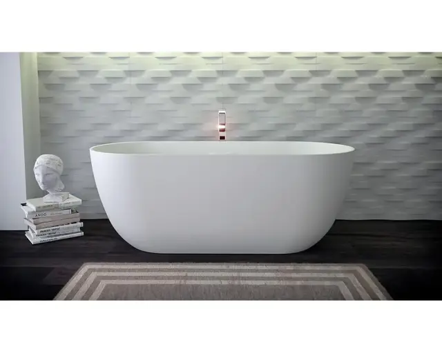 Knief K.Stone 0600-609-01 ванна LOTUS отдельностоящая, 170x75x63Hсм, с щелевым с/п, бел/мат.