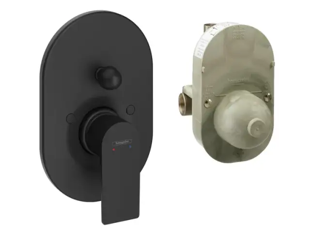 Смеситель для душа, Hansgrohe, Rebris E, цвет-черный матовый