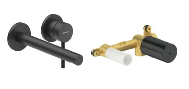 Смеситель для раковины, Duravit, Circle, внутренняя часть-в комплекте, цвет-черный матовый