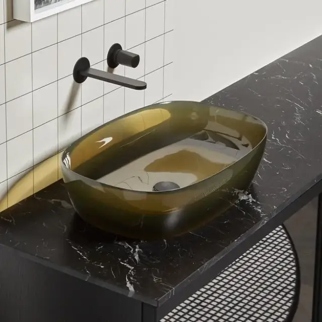 Раковина Antonio Lupi SENSO SENSOC Cristalmood GRAN CRU/дон.клапан-Grafite