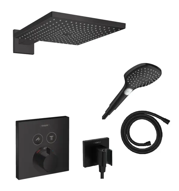Душевой гарнитур HANSGROHE Shower Select+RAINDANCE E 15763670+26238670+26889670+26520670+28276670 цвет-матовый черный