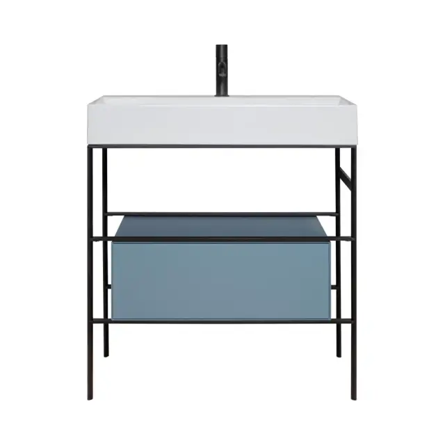 Консоль для ванной комнаты Globo Ceramica T-EDGE / OPI B6R81SE+OP001SAR+OP002SBL+OP003CAR+OP001CAR senape / black matt steel