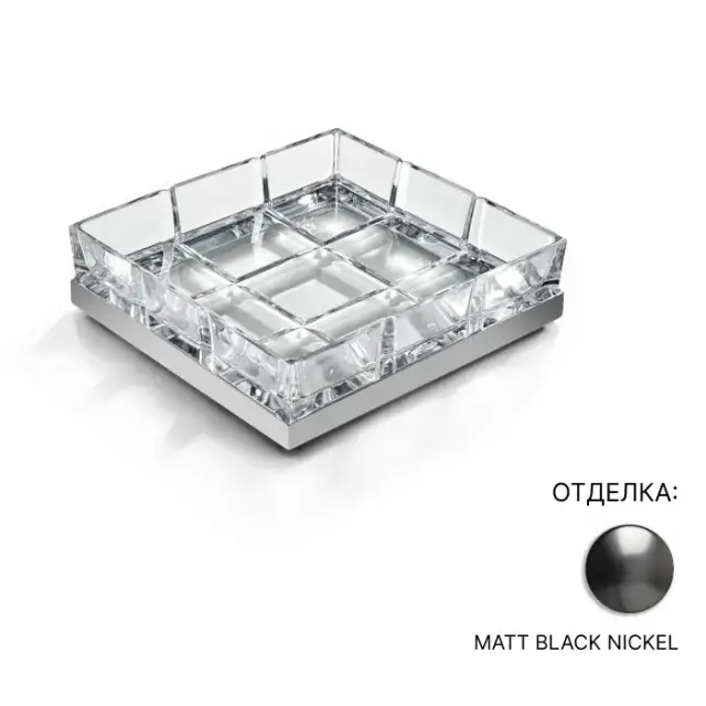 Мыльница 3SC PALACE CRYSTAL PA01ACRCFM прозрачный хрусталь/MATT BLACK NICKEL