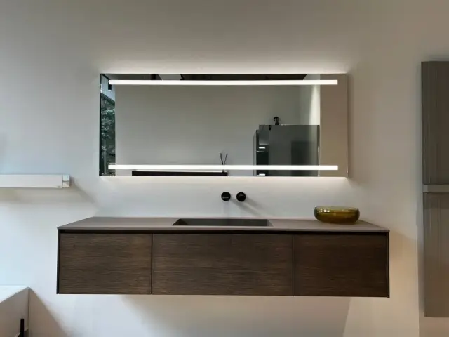 Комплект мебели с раковиной Antonio Lupi PIANA ILI290+IBI254*2+IFI54.SX+IFI54.DX+SLIM54.54*2+ELETTRA+BC154.192.4+NIDO72(CX)+PIANETTO2 ROVERE GRIGIO/COLORMOOD ARGILLA