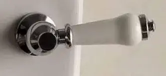 Ручка для моноблока, 3.2*9.8*h4.4, хром/белый