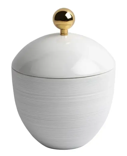 Баночка маленькая d.9*12.5h белый Лиможский фарфор/золото