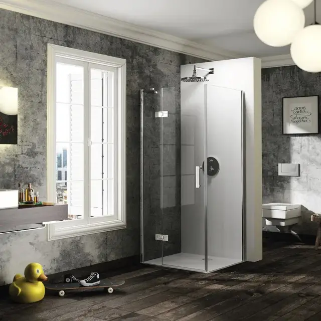 Ограждение в нишу HUPPE SOLVA SAK C SOLO T 21HY1I профиль черный/прозрачное стекло