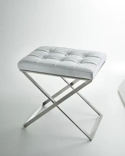 Сиденье для ванной 3SC LINO&LONE LONE-C/XS/01.NX сталь сатинированная-MATT SATIN NICKEL сиденье-кожа CAPITONNE Bianco-01