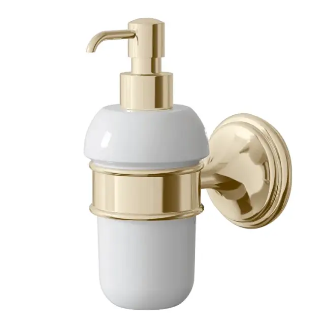 Дозатор Devon&Devon KALOS KLS130OT цвет-светлое золото, белая керамика