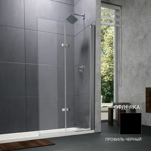 Шторка на ванну HUPPE DESIGN PURE AKT S T 21HK1J9999937500 профиль черный/прозрачное стекло Anti-Plaque