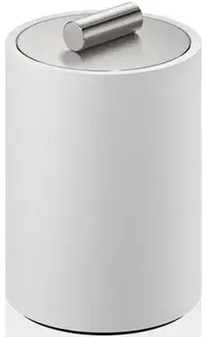 Контейнер настольный, с крышкой d8*h11.5 сталь матовая/белый