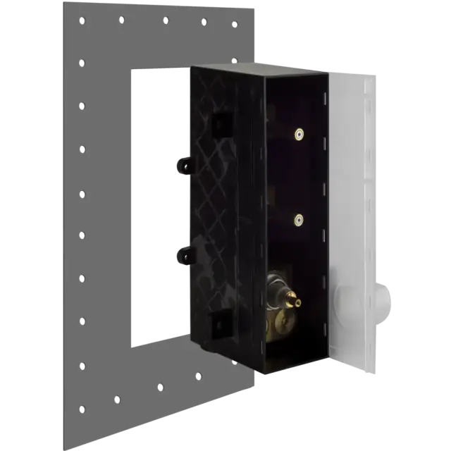 Внутренняя часть термостатического смесителя для душа с 2-мя запорными вентелями, хром