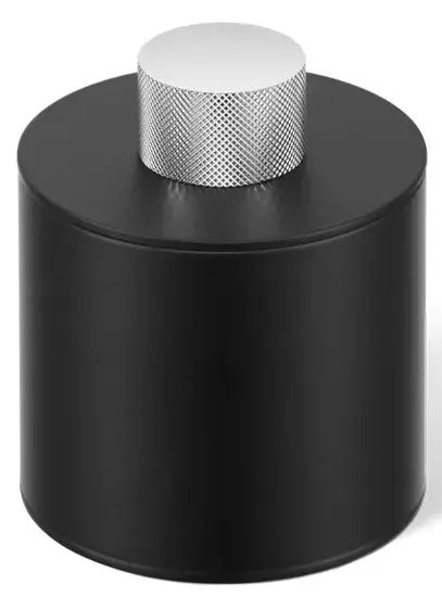 Контейнер с крышкой настольный 9.5*8 Черный матовый / Хром