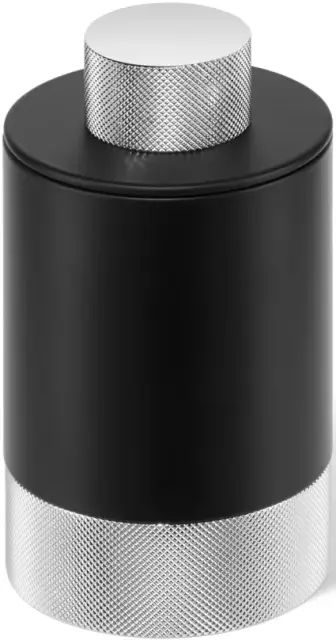 Контейнер с крышкой настольный d6.5*h12 Черный матовый / Хром