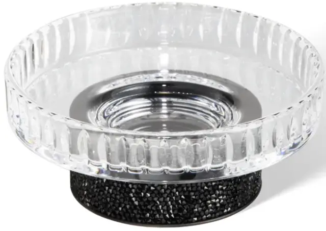 Мыльница Decor Walther ROCKS STS 0934360 прозрачный/черный матовый/кристаллы Swarovski