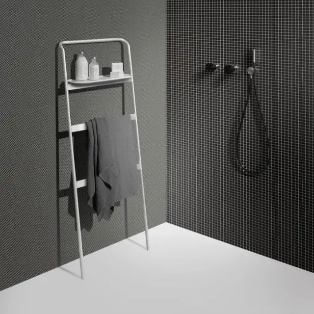 Держатель для полотенец Antonio Lupi MrWOLF MWCOLORSS.FBO+MWCOLORSF.FBO+MW48 FLUMOOD/MATT WHITE/ ручка MATT WHITE