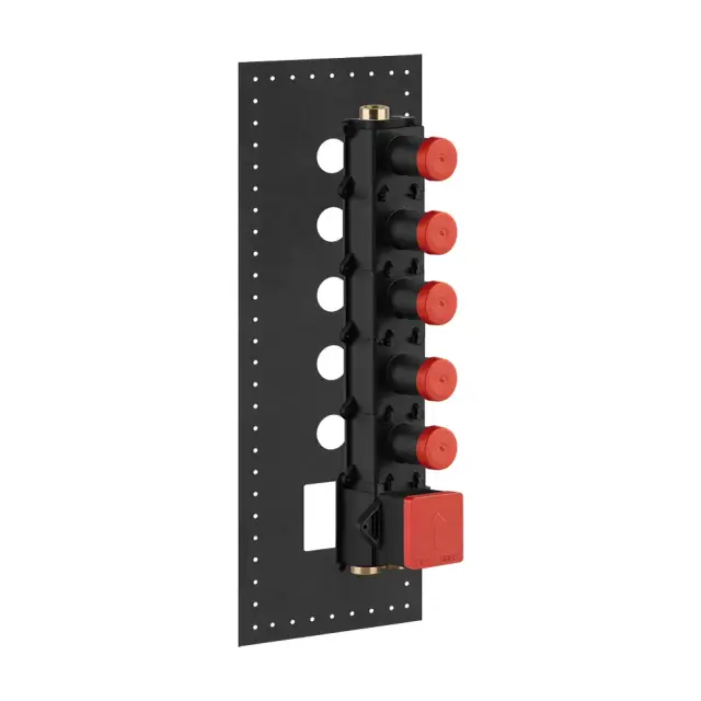 Внутр.часть термост.смесителя для душа с 5 независ. выходами 14*13,3*h52,6 Chrome