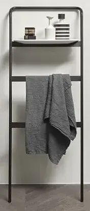 Держатель для полотенец Antonio Lupi MrWOLF MWCOLORSS.FNO+MWCOLORSF.SA+MW48 COLORMOOD/MATT BLACK/ ручка SATIN STEEL