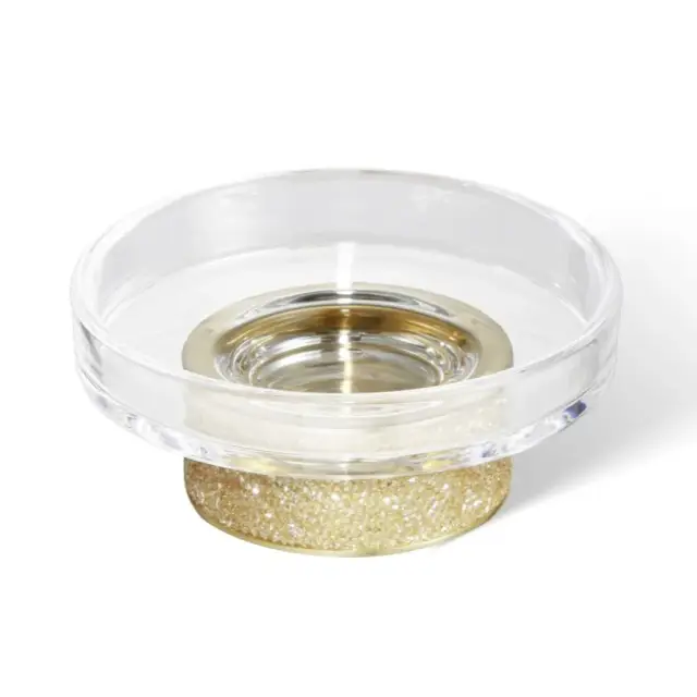 Мыльница Decor Walther ROCKS STS 0934082 цвет-матовое золото/кристаллы Swarovski/прозрачное стекло