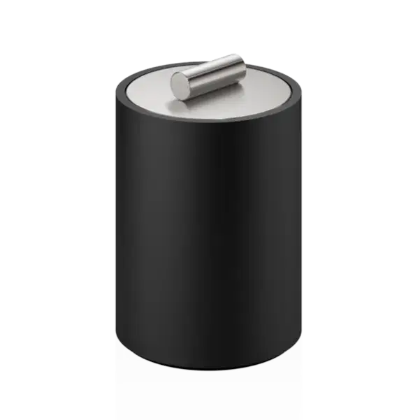 Контейнер для ватных дисков/палочек Decor Walther STONE DMD S 0971265 цвет-черный матовый/сталь матовая