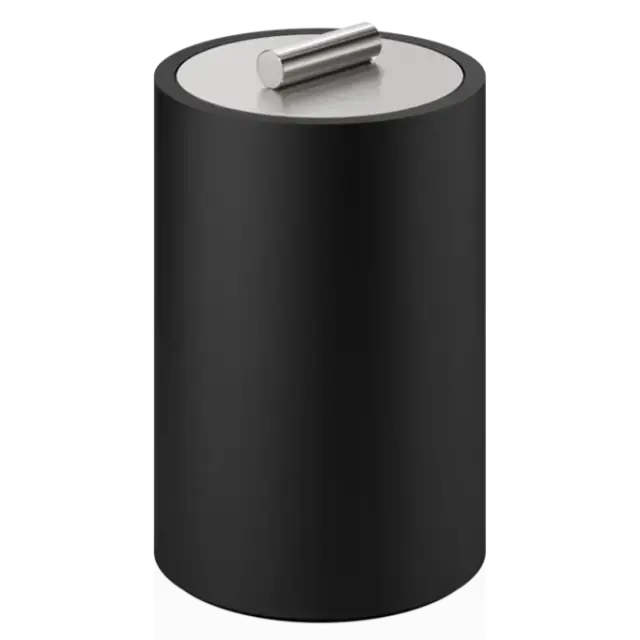 Контейнер для ватных дисков/палочек Decor Walther STONE DMD L 0971465 цвет-черный матовый/сталь матовая