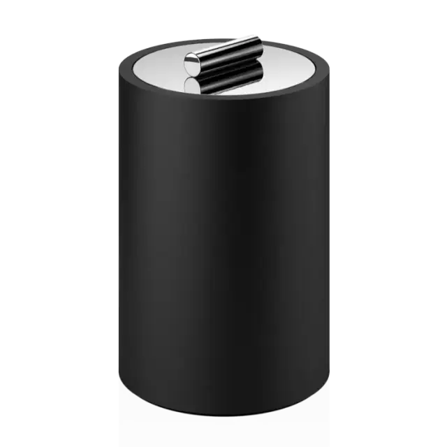 Контейнер для ватных дисков/палочек Decor Walther STONE DMD L 0971464 matt black /chrome