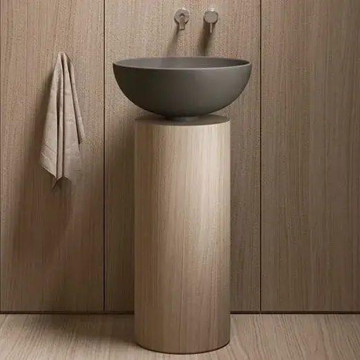 Раковина Milldue Saba 4351+4352 ROVERE MEZZA FIAMMA-7777/oro nero satinato-332/CASTORO OPACO-11