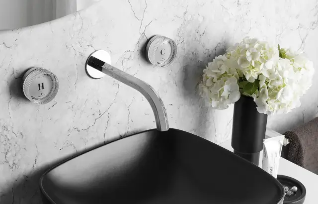 Смеситель для раковины Fantini Venezia 29.02.N013SB+29.02.N646CB+29.02.N647CB хром/белый