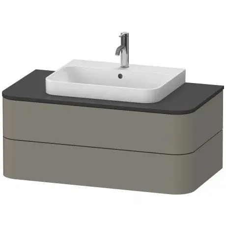 Комплект мебели с раковиной Duravit HAPPY D.2 PLUS HP4971092920E10 (HP497109292+HP9696)+HP031E08080+2315600000 Stone Grey Satin Matt-92/топ Graphit Super Matt/раковина белая шлифованная