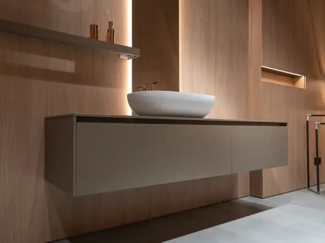 Комплект мебели с раковиной Milldue SINTESI 8364+8369+2912+4061.SX+8887+9041.DX+9041.SX+2493+2951 цвет-SILLMATT TORTORA-502, GOLA M90